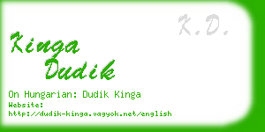 kinga dudik business card